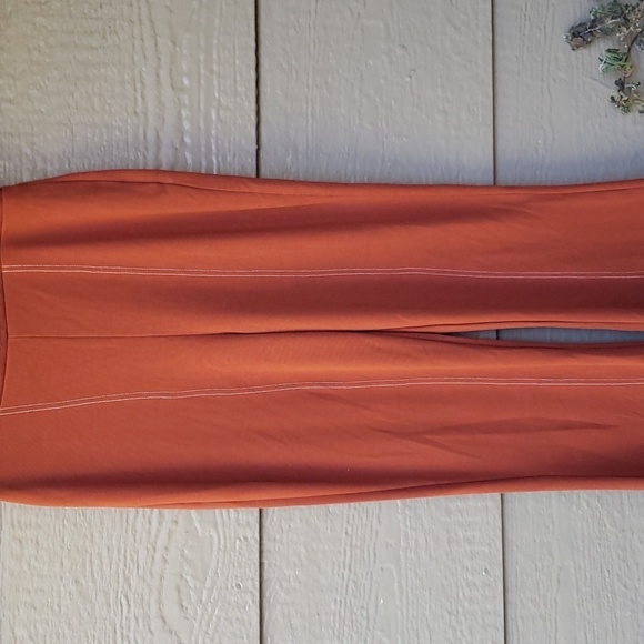 ASOS Pants Burnt Orange Rust color knit flare 4 - Picture 5 of 10